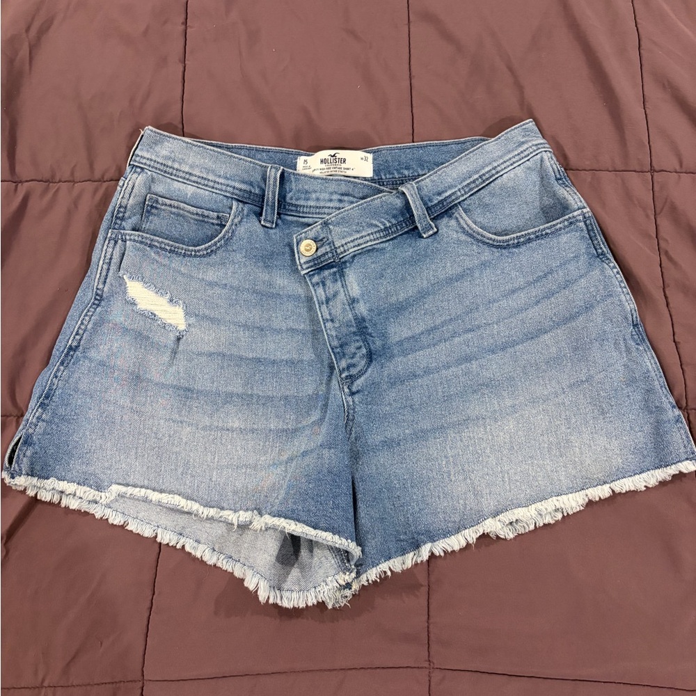 Hollister asymmetrical size 15 jean shorts